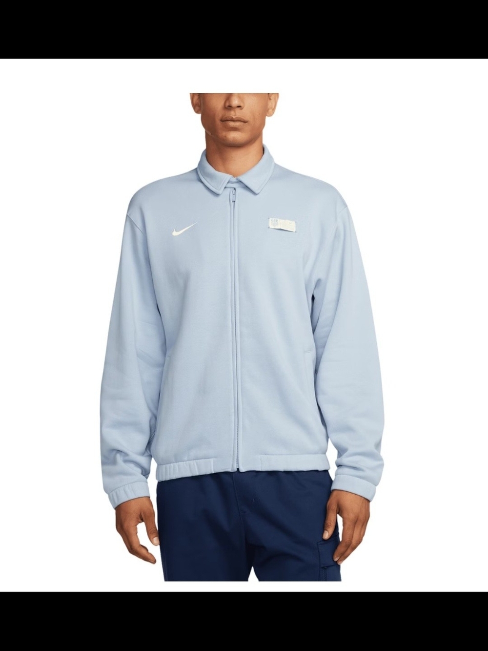 USMNT Nike Club Fleece Harrington Full-Zip Jacket - Light Blue